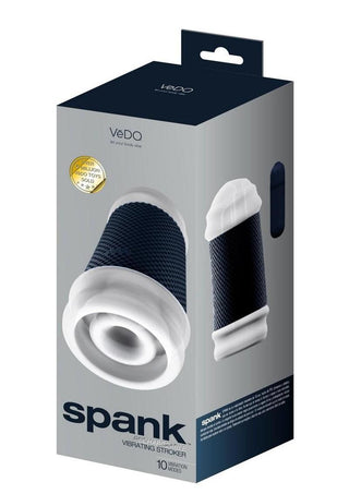 Vedo Spank Rechargeable Vibrating Stroker - Clear