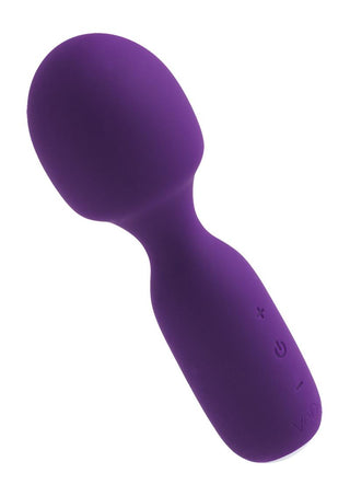 Vedo Wini Silicone Rechargeable Mini Wand Massager - Deep Purple/Purple