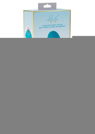 Vive Fiore Silicone Rechargeable Triple Motor G-Spot Air Wave Vibrating and Tapping Flared Clit Stimulator - Blue