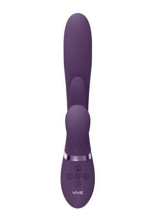 Vive Kura Rechargeable Silicone Triple Motor Thrusting G-Spot with Flapper and Air Wave Clit Stimulation Vibrator