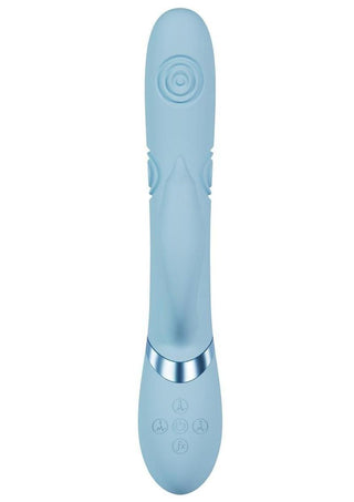 Vive Pallina Rechargeable Silicone Triple Motor G-Spot Vibrating and Tapping Beads Clit Stimulator