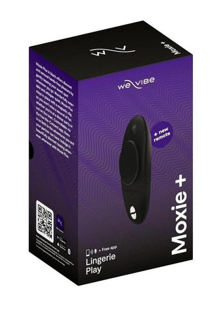We-Vibe Moxie+ Wearable Rechargeable Silicone Panty Vibe Clitoral Stimulator with Remote Control - Satin - Black