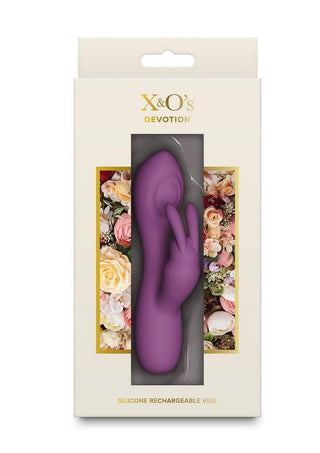 X and O's Devotion Rechargeable Silicone Compact Rabbit Vibrator - Purple