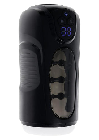 Zero Tolerance I'm Coming Too Rechargeable Silicone Vibrating Beaded Stroker - Black