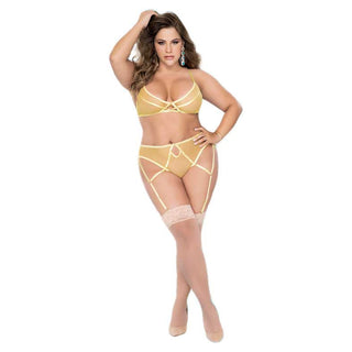 Mapale Vibrant Two Piece With Removable Garter Straps Amalfi Yellow X