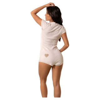 Mapale Short-Sleeved Ribbed Sleep Romper