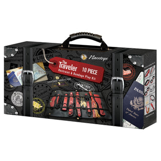 The Traveler 10 Piece Restraints & Bondage Play Kit-Maroon