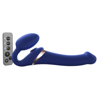 Strap On Me Vibrating Multi Orgasm Bendable Strap On Blue