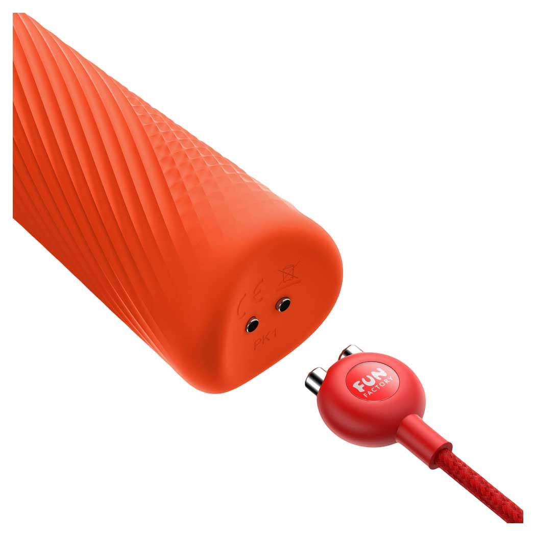 Fun Factory Vim Vibrating Weighted Rumble Wand Sunrise Orange