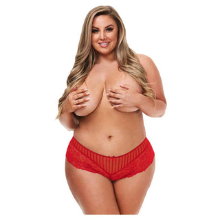 Baci Tuxedo Lace Boyshort Red X