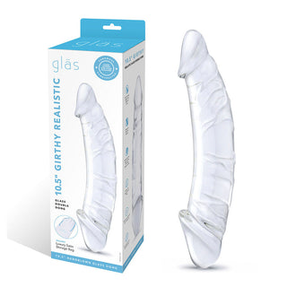 Gläs 10.5" Girthy Realistic Glass Double Dong