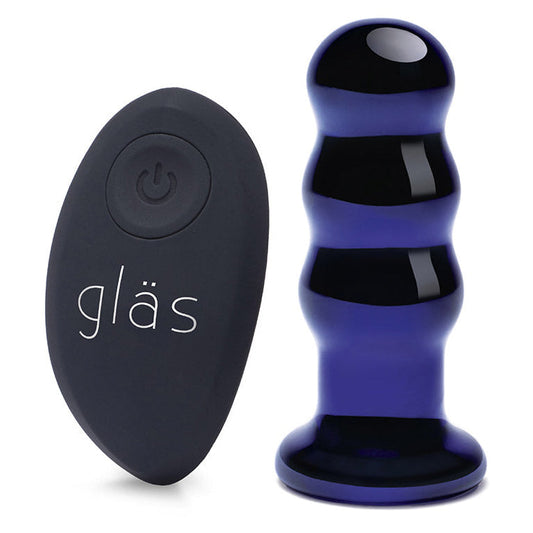 Gläs 3.5" Rechargeable Remote Controlled Vibrating Beaded Butt Plug