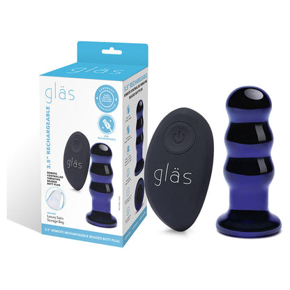 Gläs 3.5" Rechargeable Remote Controlled Vibrating Beaded Butt Plug