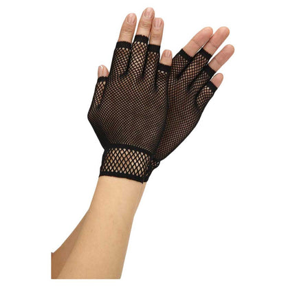 Baci Gloves Fingerless Fishnet Glove Black