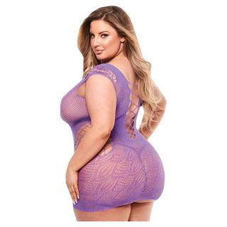 Baci Corset Front Lace Mini Dress Purple Q