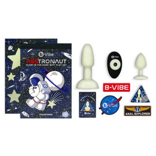 B Vibe Asstronaut Glow In The Dark Butt Play Set