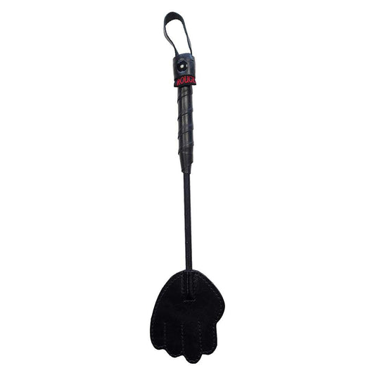 Rouge Leather Mini Hand Riding Crop Black