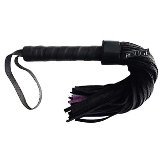 Rouge Leather Handle Suede Flogger Blackpurple