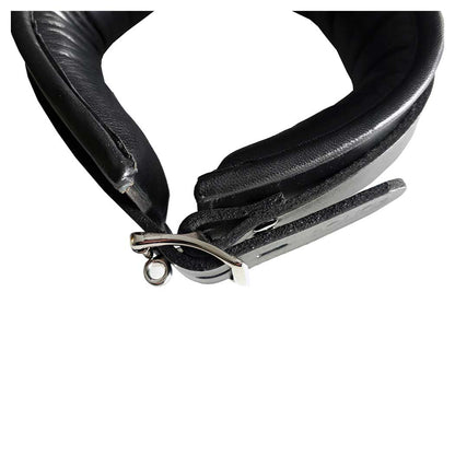 Rouge Leather 3 D Ring Padded Collar Black