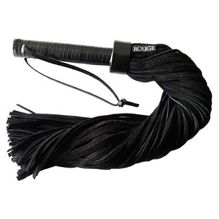 Rouge Suede Flogger With Leather Handle Black