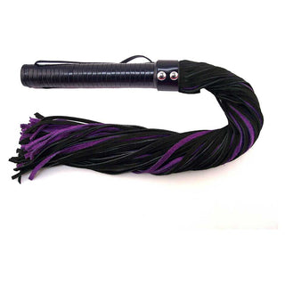 Rouge Suede Flogger With Leather Handle Blackpurple