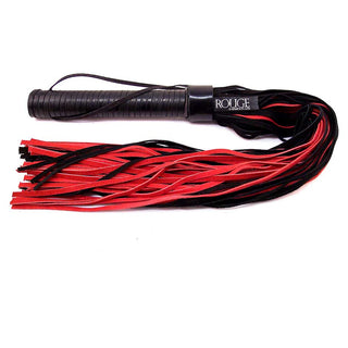 Rouge Suede Flogger With Leather Handle Blackred