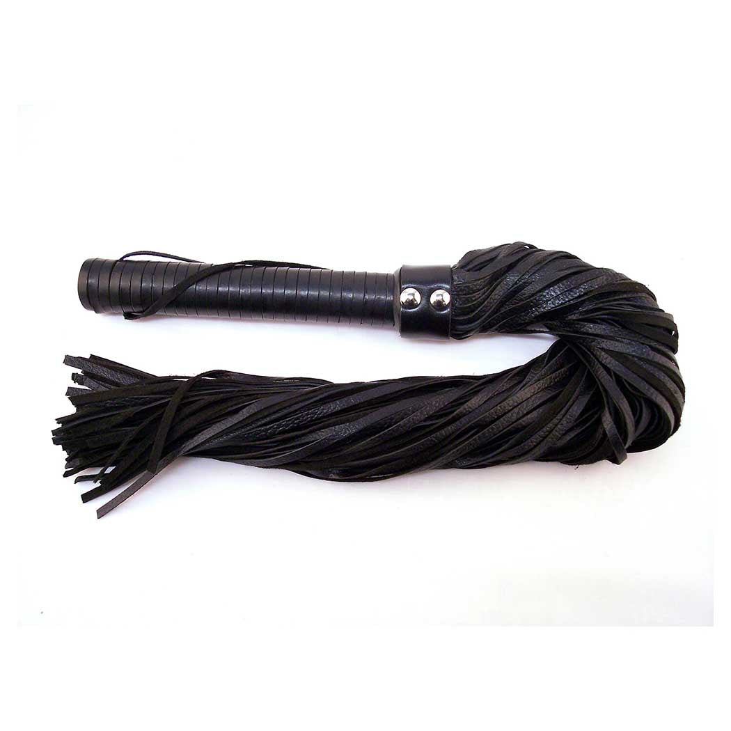 Rouge Leather Flogger With Leather Handle Black