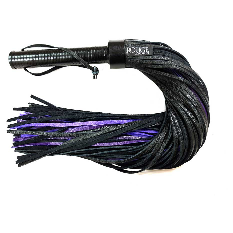 Rouge Leather Flogger With Leather Handle Blackpurple