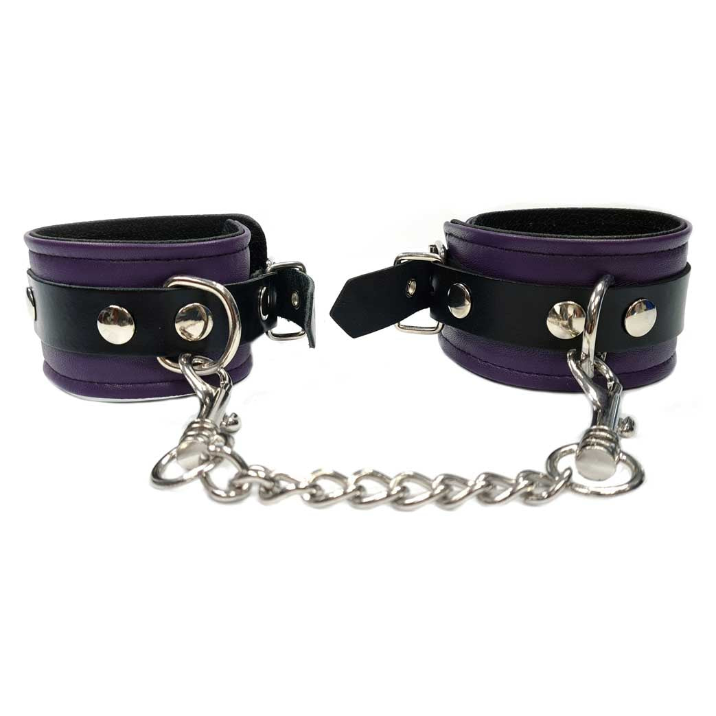 Rouge Genuine Leather Wrist Cuffs Purple