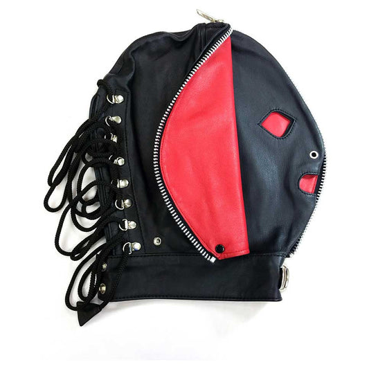 Rouge Leather Fly Trap Mask Blackred