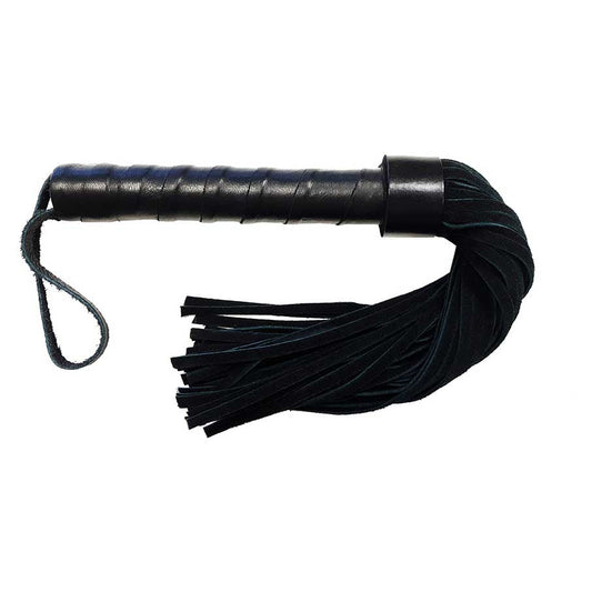 Rouge Leather Handle Suede Flogger Black
