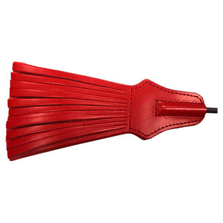 Rouge Leather Tasselled Riding Crop Bdsm Red