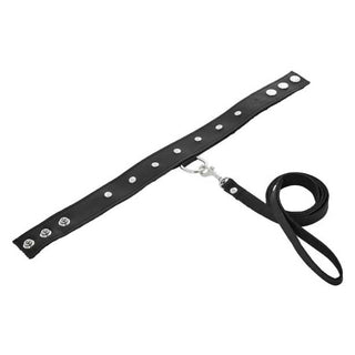 Sportsheets Leather Leash And Collar Set