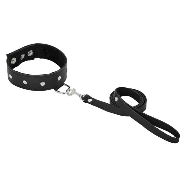 Sportsheets Leather Leash And Collar Set