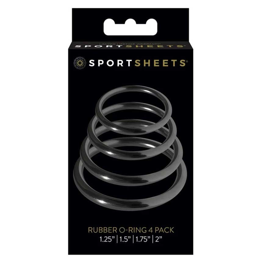 Sportsheets Rubber O Ring 4 Pack Black