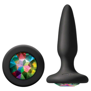 Glams Mini Silicone 3.3 Anal Plug Black Rainbow