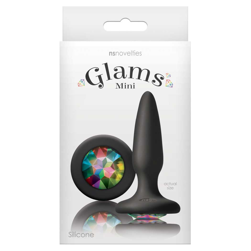 Glams Mini Silicone 3.3 Anal Plug Black Rainbow