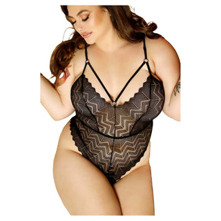 Fantasy Vixen Wanderlust Chevron Lace Teddy Q