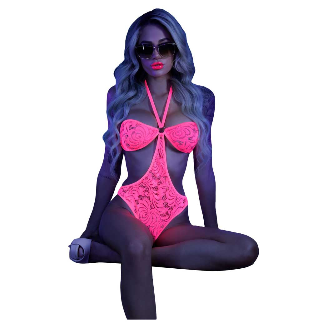 Fantasy Glow Impress Me Bodysuit With Open Cage Back Sm