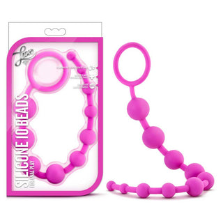 Luxe 12.5 10 Silicone Anal Beads Pink