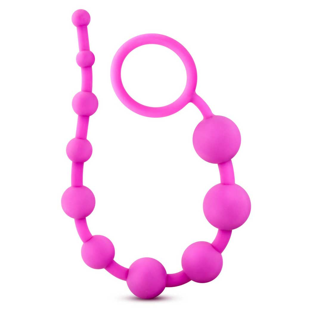 Luxe 12.5 10 Silicone Anal Beads Pink