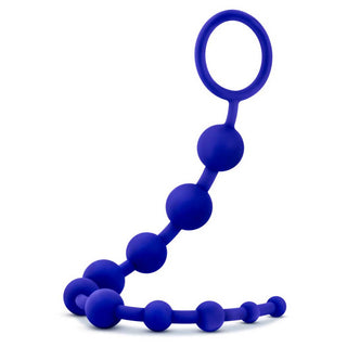 Luxe 12.5 10 Silicone Anal Beads Indigo