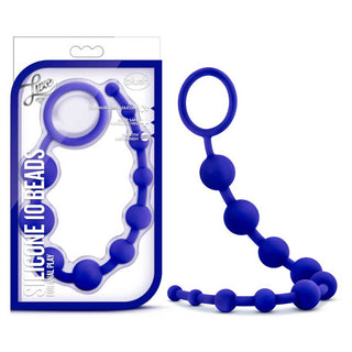 Luxe 12.5 10 Silicone Anal Beads Indigo