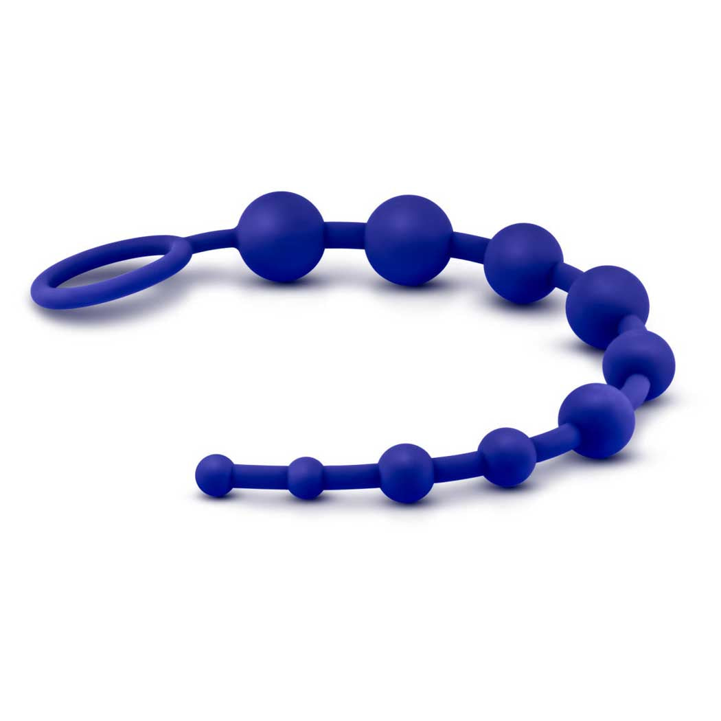 Luxe 12.5 10 Silicone Anal Beads Indigo