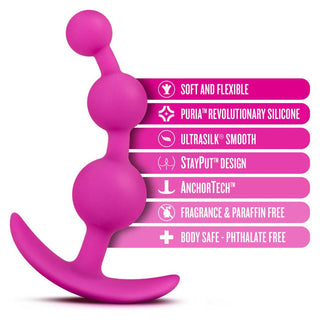 Luxe Be Me 3 5.25 Anal Plug With Handle Fuchsia