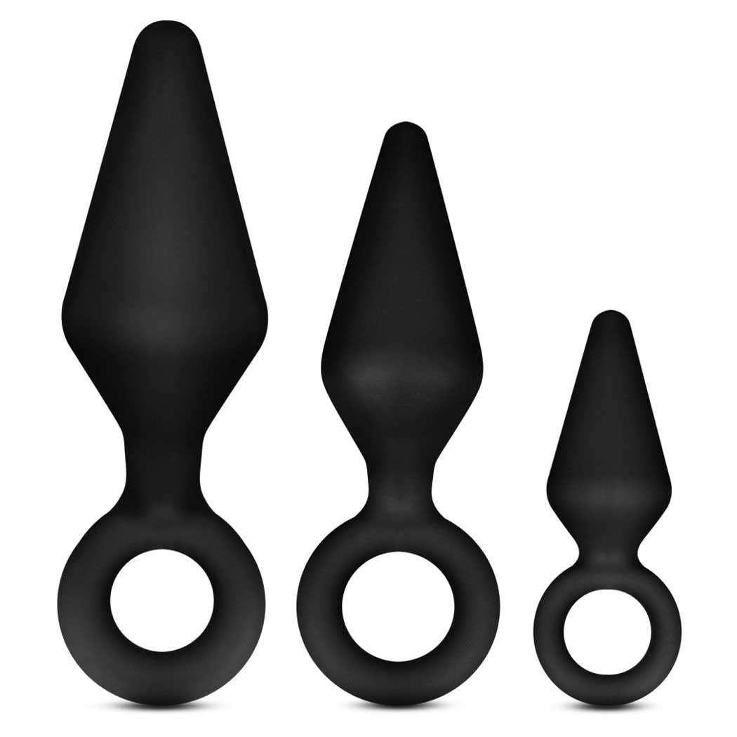 Luxe Night Rimmer Kit Anal Plug With Handle Black