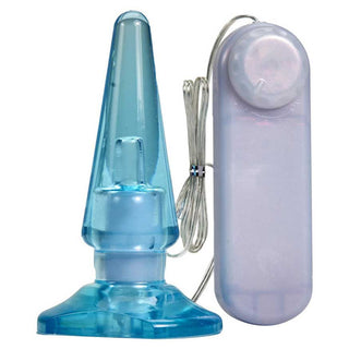 B Yours Basic Pleaser Remote Control 4.25 Vibrating Anal Plug Blue