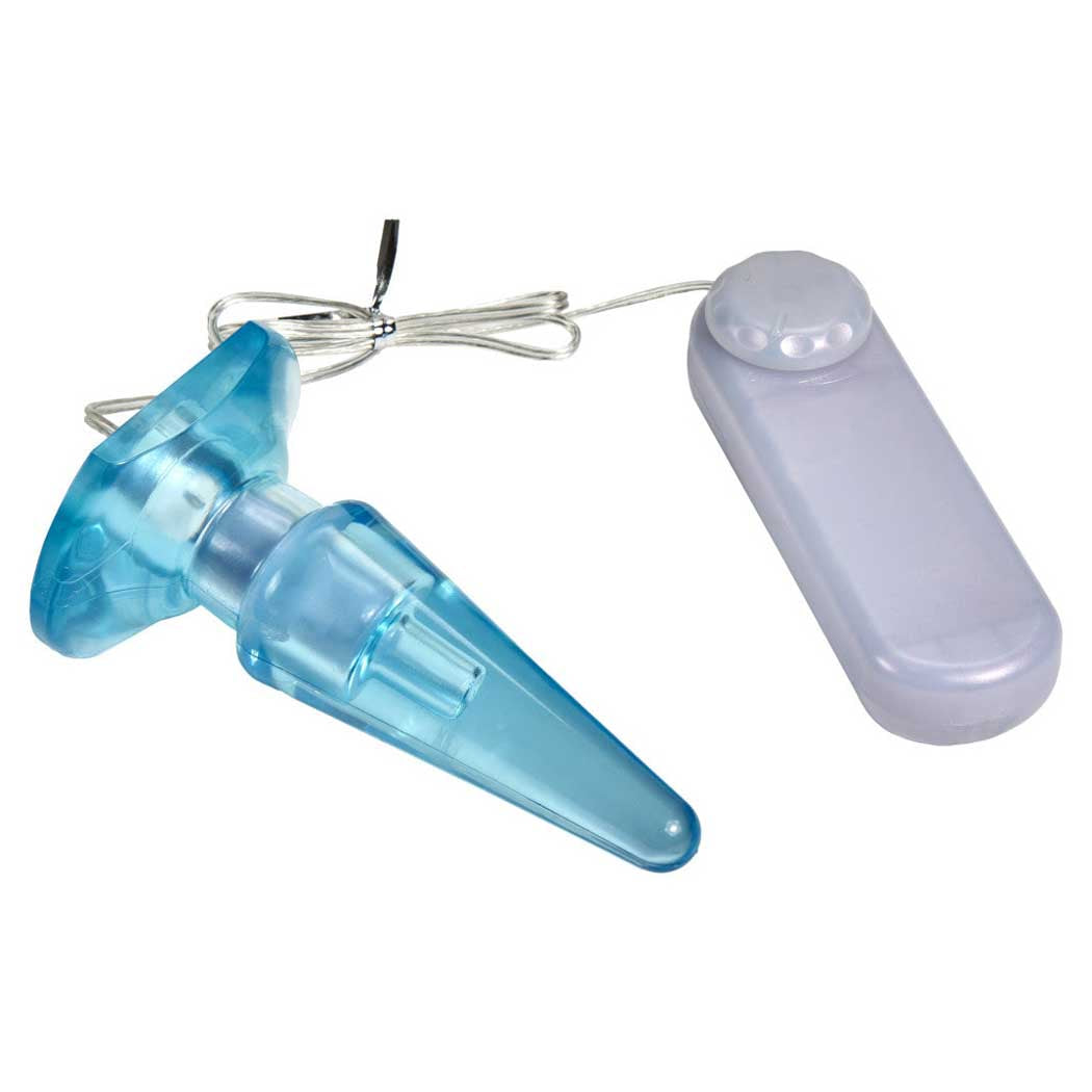 B Yours Basic Pleaser Remote Control 4.25 Vibrating Anal Plug Blue