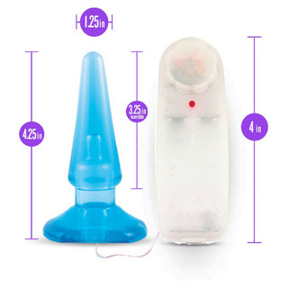 B Yours Basic Pleaser Remote Control 4.25 Vibrating Anal Plug Blue