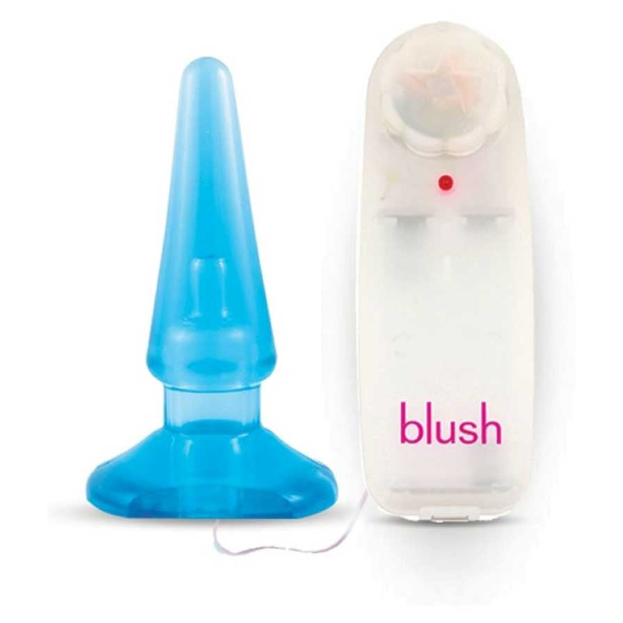 B Yours Basic Pleaser Remote Control 4.25 Vibrating Anal Plug Blue